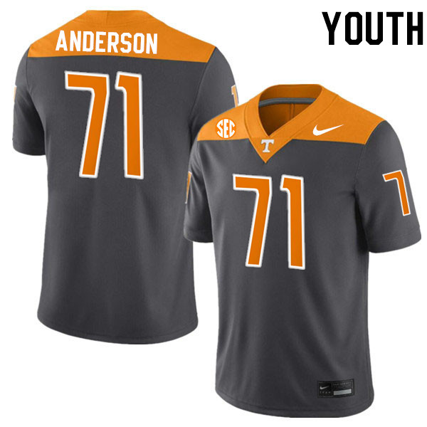 Youth #71 Max Anderson Tennessee Volunteers College Football Jerseys Stitched-Anthracite